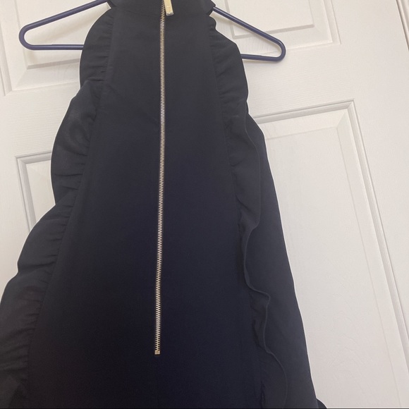 Ted Baker Torriya Ruffle Tunic Dress. Navy - Picture 3 of 6